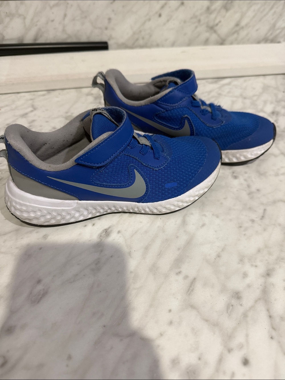 Nike Kids Blue and Gray Velcro Sneakers